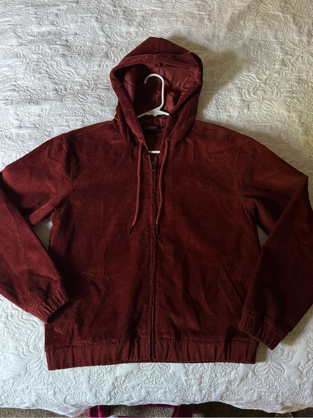 Dickies Women Corduroy Hooded Zip Jacket - Terracotta Burnt Orange